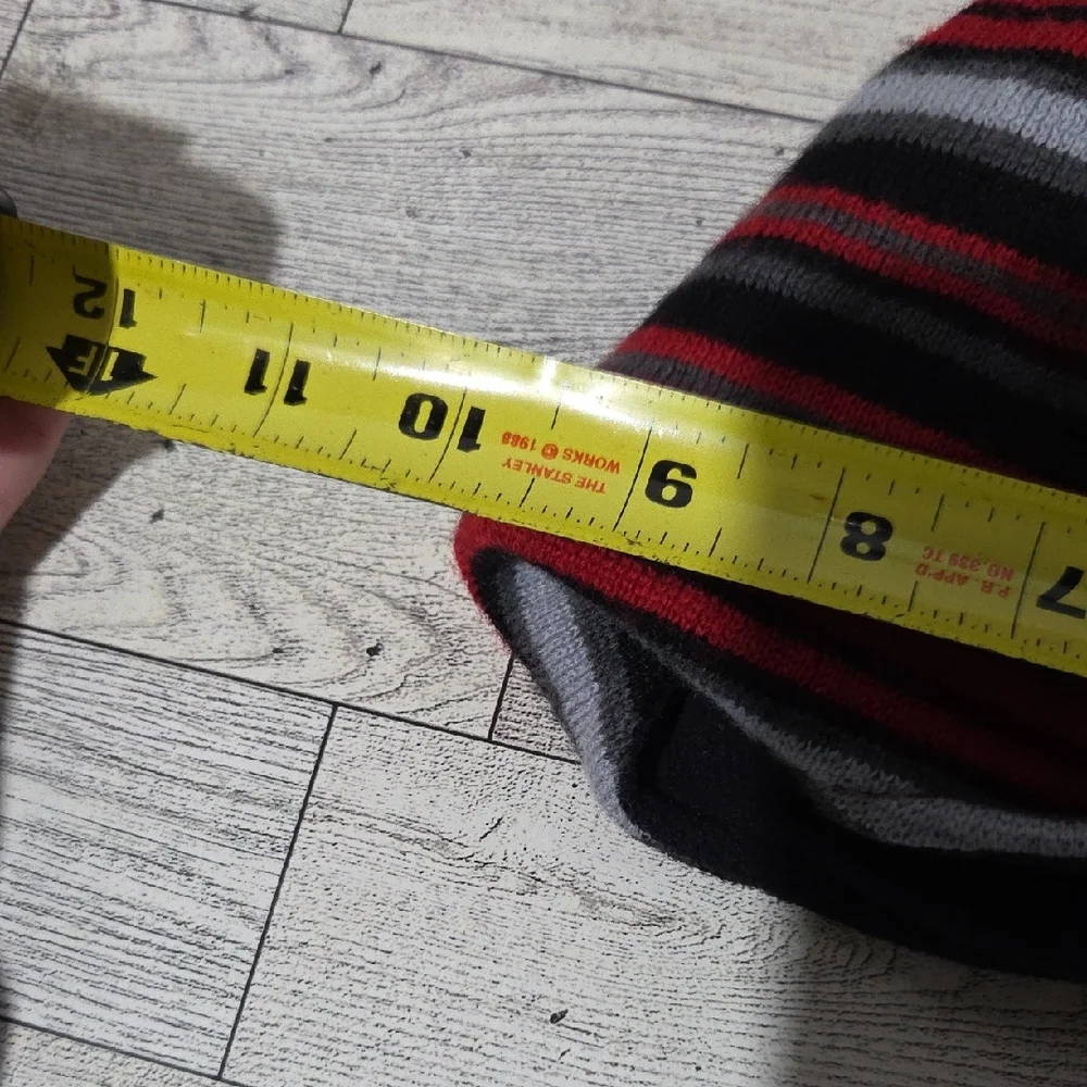 Columbia Red and Gray Striped Knit Hat